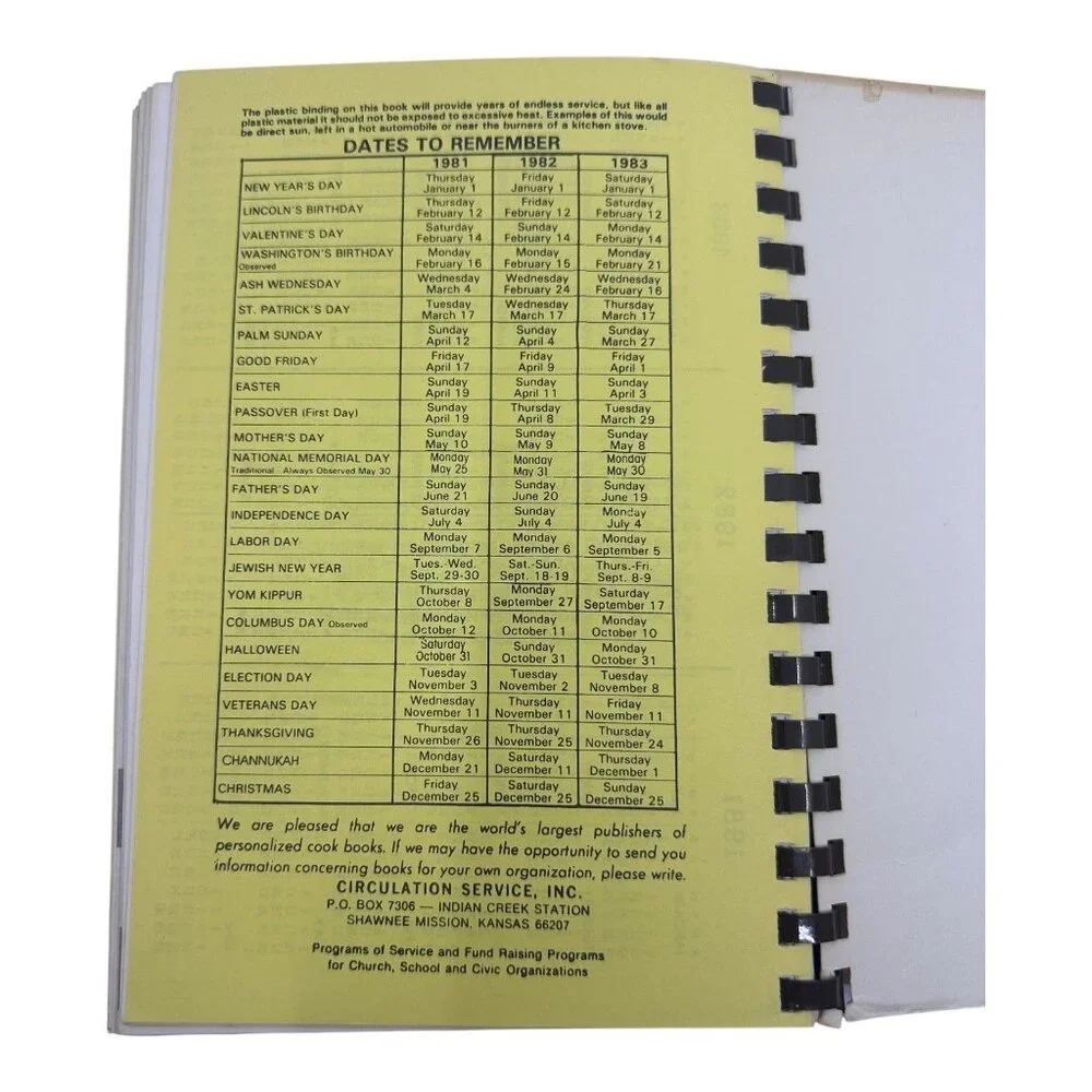 Pat Walkers Favorite Recipes Spiral-Bound‎ Cookbook 1982? Vintage VTG. Extras